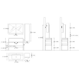 Тумба под раковину Armadi Art Vallessi 80см антрацит глянец 837-080-A glossy